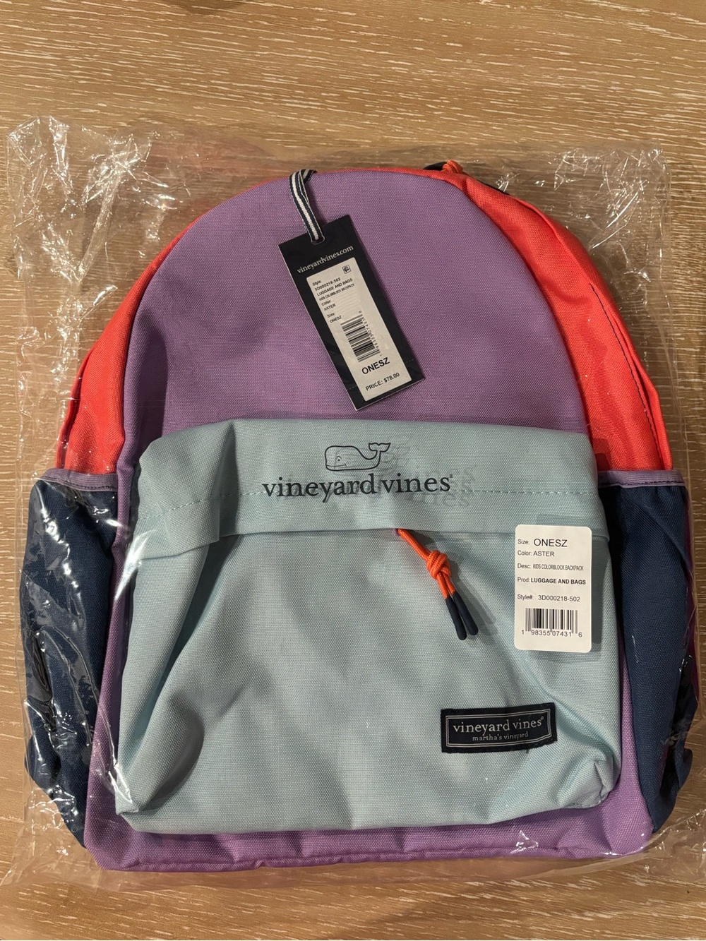 Vineyard Vines Kids' Colorblock Heritage Backpack - NEW WITH TAGS
